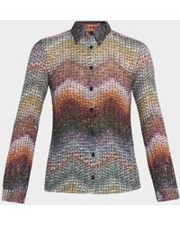 Missoni - Sequined Wefted Loom Knit Button-Down Shirt - Lyst