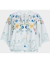 Sea - Celia Short-Sleeve Embroidered Top - Lyst