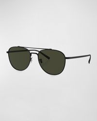 Oliver Peoples - Rivetti Double-Bridge Titanium Aviator Sunglasses - Lyst