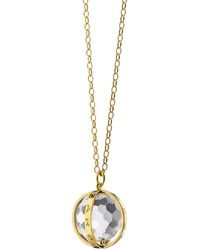 Monica Rich Kosann - 18k Yellow Gold Large Carpe Diem Charm Necklace With Faceted Rock Crystal, 30"l - Lyst