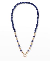 Harwell Godfrey - Yellow Gold Baht Chain With Lapis - Lyst