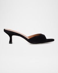 STAUD - 55Mm Brigitte Suede Kitten-Heel Mules - Lyst