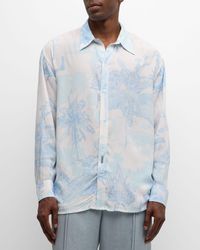 SER.O.YA - Lawson Watercolor Palms Sport Shirt - Lyst