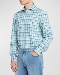 Kiton - Cotton Check Casual Button-Down Shirt - Lyst