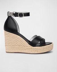 Nero Giardini - Leather Crisscross Wedge Espadrille Sandals - Lyst