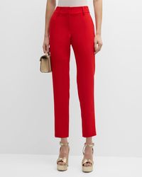 MILLY - Nicola Cropped Straight-Leg Cady Pants - Lyst