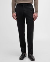Emporio Armani - Basic Flat-front Wool Trousers - Lyst