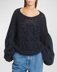 Loewe - Anagram Open-knit Mohair-blend Jumper - Lyst