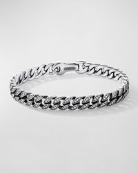 David Yurman - 8Mm Curb Chain Bracelet With Diamonds And, Size L - Lyst