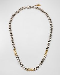 Alexander McQueen - Two-Tone Seal Logo Chain Necklace - Lyst