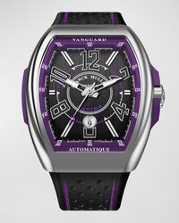 Franck Muller - Vanguard Racing Automatic Black And Purple Accent Watch - Lyst