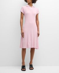 Burberry - Knit Polo Midi Dress - Lyst