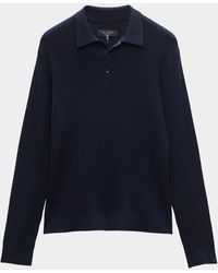 Rag & Bone - Crawford Wool And Cashmere Rib Polo Sweater - Lyst