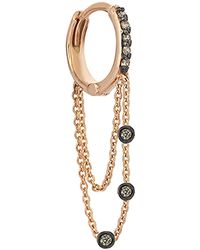 Kismet by Milka - Colors 14K Rose Triple-Chain Hoop Earring With Champagne Diamonds, Each - Lyst