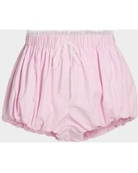 LoveShackFancy - Sparrow Lace-Trimmed Striped Cotton Shorts - Lyst