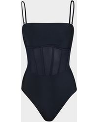 Sunshine 79 - Solid Mesh Bandeau One-Piece Swimsuit - Lyst