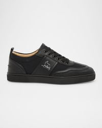 Christian Louboutin - Retero Canvas And Leather Low-Top Sneakers - Lyst