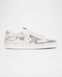 Golden Goose - Stardan Graffiti Leather Low-Top Sneakers - Lyst