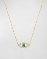 Jennifer Meyer - Evil Eye Necklace With Emerald And Diamonds - Lyst