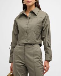 3.1 Phillip Lim - Cropped Convertible-Sleeve Shirt Jacket - Lyst