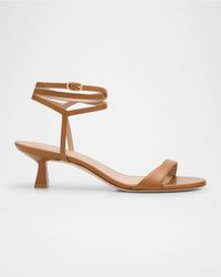 Stuart Weitzman - Nudist Leather Ankle-Wrap Sandals - Lyst