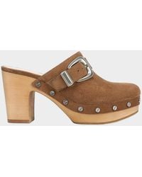 Veronica Beard - Larken Suede Platform Clogs - Lyst