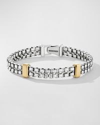 David Yurman - Double Box Chain Bracelet In Silver With 18k Gold, 10.5mm - Lyst