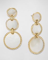David Yurman - Dy Elements Triple Drop Earrings In 18k Yellow Gold With Mother-of-pearl - Lyst