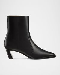 Stuart Weitzman - 50Mm Stassi Leather Zip Booties - Lyst