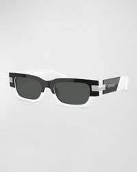 Versace - Plaque Rectangle Sunglasses - Lyst