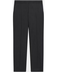 Theory - Treeca Virgin Wool Flannel Cropped Pull-On Pants - Lyst