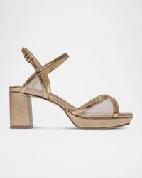 Bernardo - 70Mm Celeste Mesh Suede Platform Sandals - Lyst