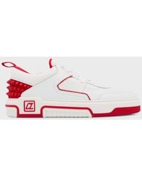 Christian Louboutin - Astroloubi Mesh And Leather Low-Top Sneakers - Lyst