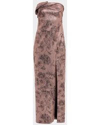 Aidan Mattox - Strapless Shimmer Jacquard Column Gown - Lyst