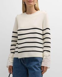 3.1 Phillip Lim - Sailor Stripe Lace Cuff Sweater - Lyst