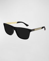 Gucci - Square Acetate Logo Sunglasses - Lyst