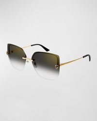 Cartier - Panther Rimless Metal Alloy Butterfly Sunglasses - Lyst