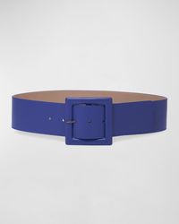 Carolina Herrera - Square-buckle Wide Leather Belt - Lyst