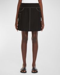 Max Mara - Nabulus Topstitched A-Line Mini Skirt - Lyst