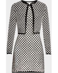 Oscar de la Renta - Honeycomb Sequin Knit Crop Bolero Jacket - Lyst
