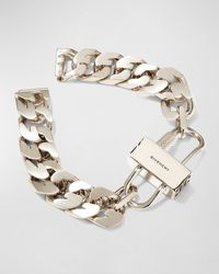 Givenchy - G-chain Lock Small Silvery Bracelet - Lyst