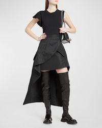 Alexander McQueen - Cut And Sew Asymmetric Midi Dress - Lyst