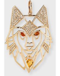 Siena Jewelry - 14k Yellow Gold Diamond And Citrine Lion Charm - Lyst