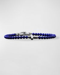 David Yurman - Spiritual Beads Cross Station Bracelet In Silver, 4mm - Lyst