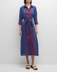 Evi Grintela - Riad Embroidered Linen-Cotton Midi Dress - Lyst