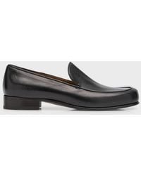 The Row - Flynn Leather Slip-On Loafers - Lyst
