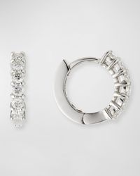 Roberto Coin - 18K Diamond Huggie Hoop Earrings, 15Mm - Lyst