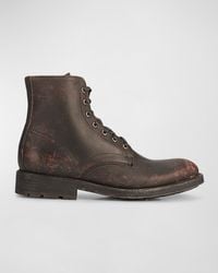 Frye - Bowery Leather Lace-up Boots - Lyst