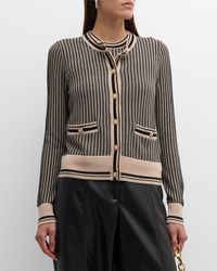 Autumn Cashmere - Textured Two-Tone Button-Down Cardigan - Lyst
