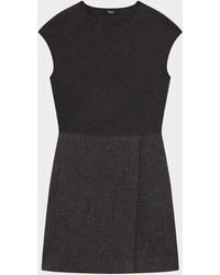 Theory - Wool-Blend Knit And Tweed Mini Dress - Lyst